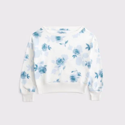 Abercrombie & Fitch Essential Off-the-shoulder Sweatshirt In White