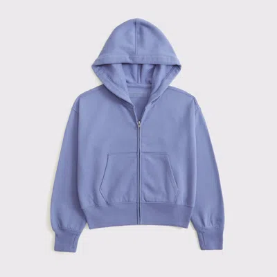 Abercrombie & Fitch Essential Full-zip Hoodie In Blue