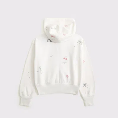 Abercrombie & Fitch Essential Full-zip Hoodie In White