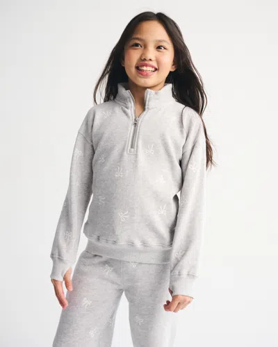 Abercrombie & Fitch Essential Quarter-zip Sweatshirt In Gray