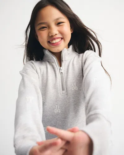 Abercrombie & Fitch Essential Quarter-zip Sweatshirt In Gray