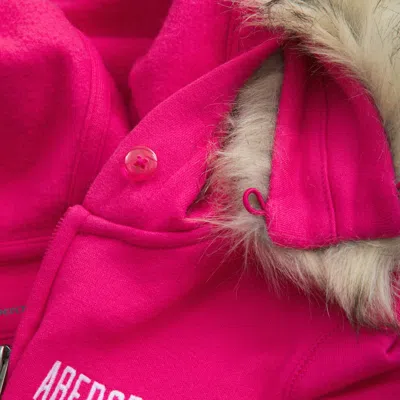 Abercrombie & Fitch Faux Fur-lined Full-zip Hoodie In Pink