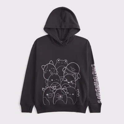 Abercrombie & Fitch Oversized Squishmallows Graphic Popover Hoodie In Black