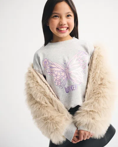 Abercrombie & Fitch Legging-friendly Wicked Graphic Crew Sweatshirt In Brown