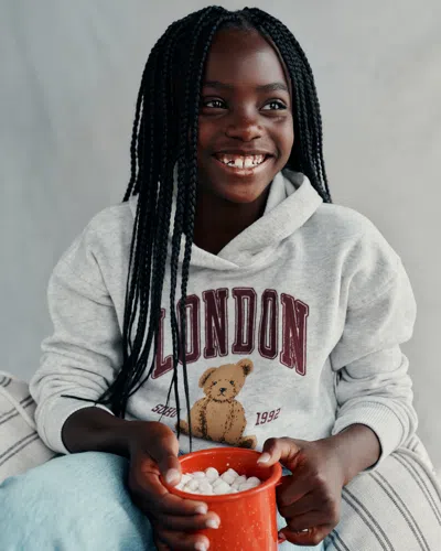 Abercrombie & Fitch Oversized Graphic Popover Hoodie In Gray