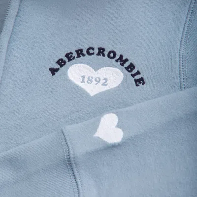 Abercrombie & Fitch Faux Fur-lined Full-zip Hoodie In Blue