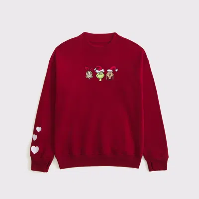 Abercrombie & Fitch Legging-friendly The Grinch Graphic Crew Sweatshirt In Red