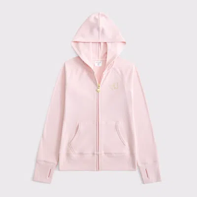 Abercrombie & Fitch Slim Full-zip Hoodie In Pink