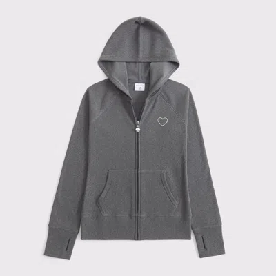 Abercrombie & Fitch Slim Full-zip Hoodie In Gray