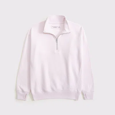 Abercrombie & Fitch Essential Quarter-zip Sweatshirt In Pink