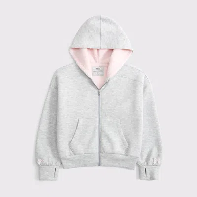 Abercrombie & Fitch Ypb Neoknit Cozy-lined Full-zip Hoodie In Gray