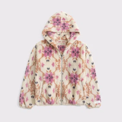 Abercrombie & Fitch Sherpa Full-zip Hoodie In Multi