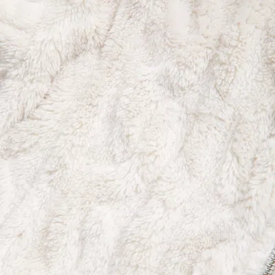 Abercrombie & Fitch Sherpa Full-zip Hoodie In White