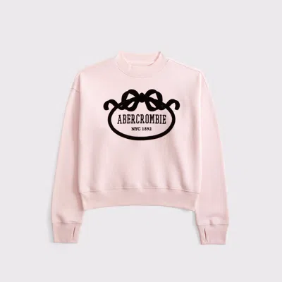 Abercrombie & Fitch Logo Crew Sweatshirt In Pink