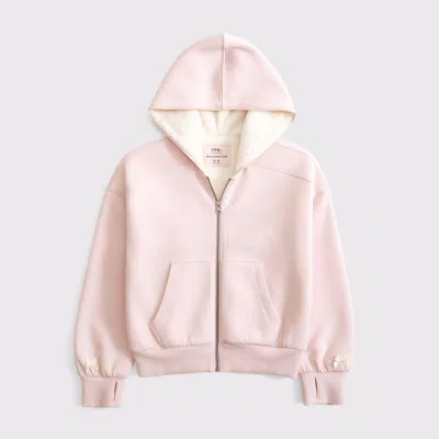Abercrombie & Fitch Ypb Neoknit Cozy-lined Full-zip Hoodie In Pink