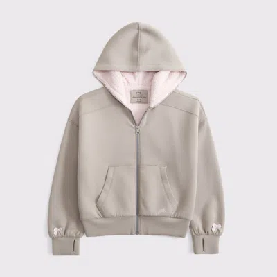 Abercrombie & Fitch Ypb Neoknit Cozy-lined Full-zip Hoodie In Neutral