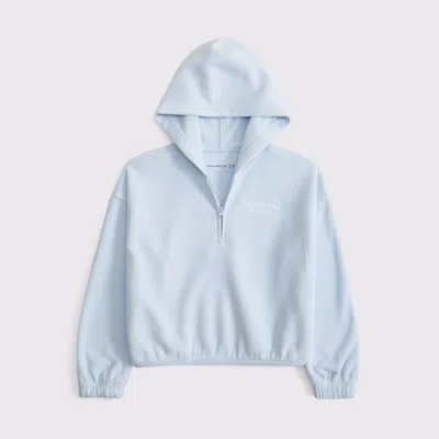 Abercrombie & Fitch Cozy Half-zip Popover Hoodie In Black