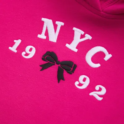 Abercrombie & Fitch Cutoff Graphic Popover Hoodie In Pink