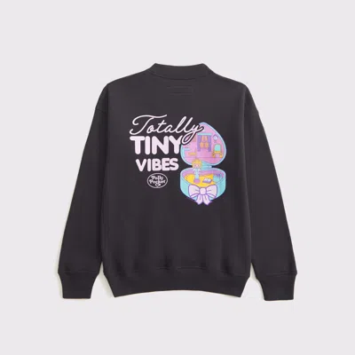 Abercrombie & Fitch Polly Pocket Graphic Crew Sweatshirt In Gray