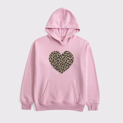 Abercrombie & Fitch Legging-friendly Graphic Logo Popover Hoodie In Pink