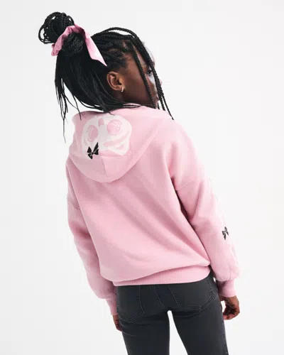 Abercrombie & Fitch Spooky Graphic Popover Hoodie In Pink