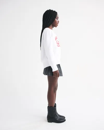 Abercrombie & Fitch Kansas City Chiefs Off-the-shoulder Graphic Crew Sweatshirt In White