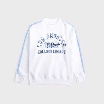 Abercrombie & Fitch Legging-friendly Graphic Crew Sweatshirt In White