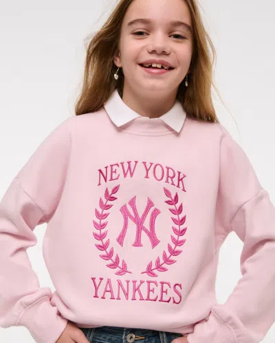 Abercrombie & Fitch New York Yankees Graphic Crew Sweatshirt In Pink