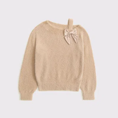Abercrombie & Fitch Asymmetrical Bow Sweater In Brown
