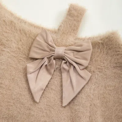 Abercrombie & Fitch Asymmetrical Bow Sweater In Brown