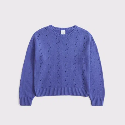 Abercrombie & Fitch Stitched Crew Sweater In Blue