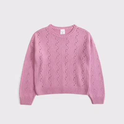 Abercrombie & Fitch Stitched Crew Sweater In Pink