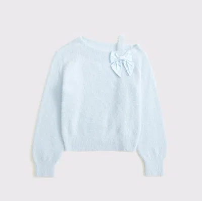Abercrombie & Fitch Asymmetrical Bow Sweater In Blue