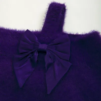 Abercrombie & Fitch Asymmetrical Bow Sweater In Purple