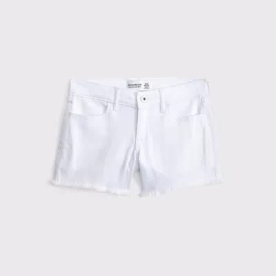 Abercrombie & Fitch Low Rise Midi Shorts In White