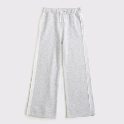 Abercrombie & Fitch Lace-trim Wide Leg Sweatpants In Gray