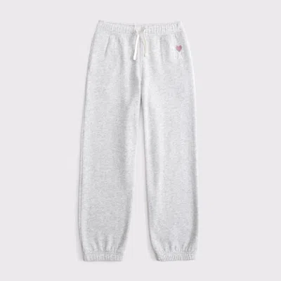 Abercrombie & Fitch Graphic Fleece Sweatpants In Gray