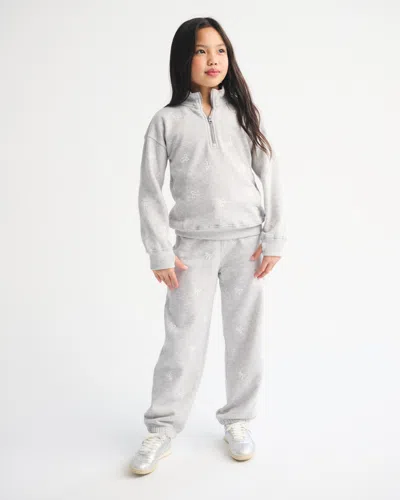 Abercrombie & Fitch Embroidered Bow Fleece Sweatpants In White