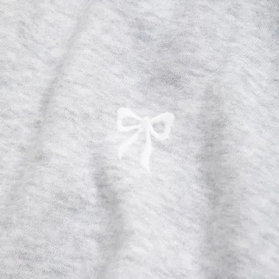 Abercrombie & Fitch Embroidered Bow Fleece Sweatpants In White