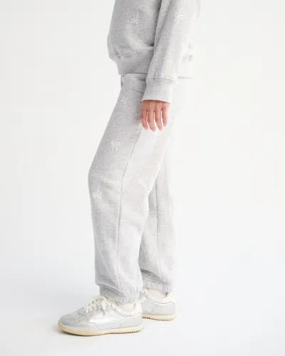 Abercrombie & Fitch Embroidered Bow Fleece Sweatpants In White