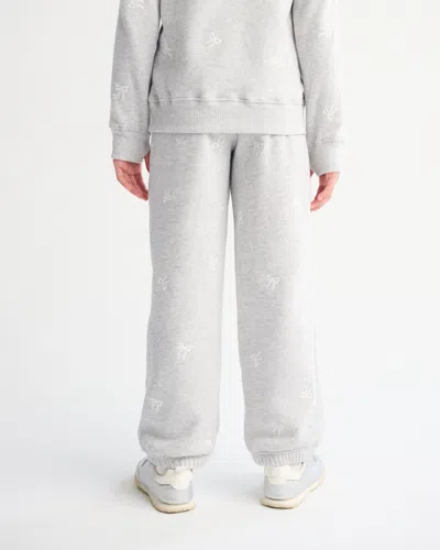 Abercrombie & Fitch Embroidered Bow Fleece Sweatpants In White