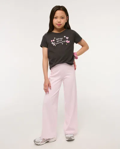 Abercrombie & Fitch Ypb Wide Leg Sweatpants In Pink