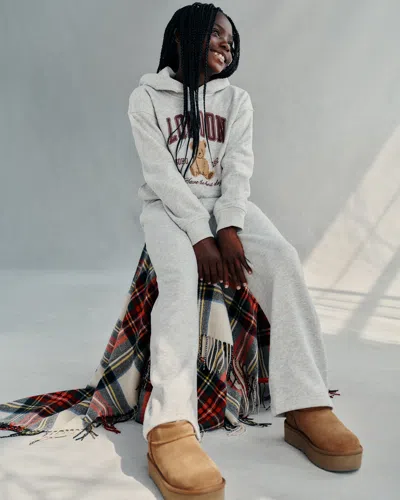 Abercrombie & Fitch Essential Wide Leg Sweatpants In Gray