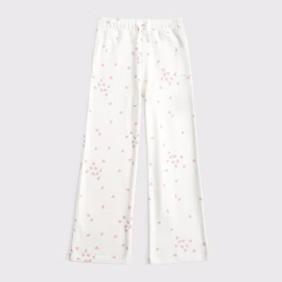 Abercrombie & Fitch Essential Wide Leg Sweatpants In White