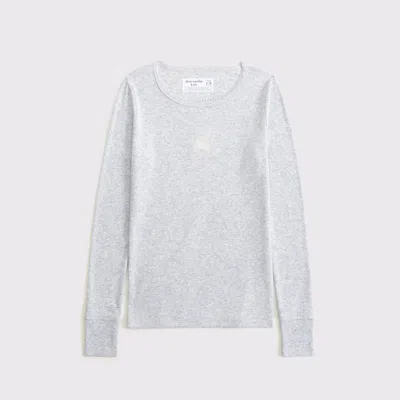 Abercrombie & Fitch Long-sleeve Logo Pajama Tee In Gray