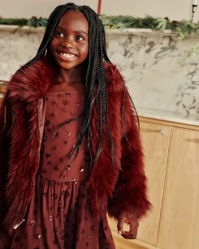 Abercrombie & Fitch Faux Fur Zip Jacket In Brown