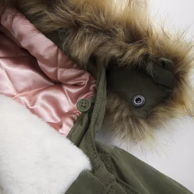 Abercrombie & Fitch Faux Fur Hooded Parka In Green