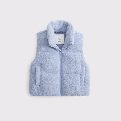 Abercrombie & Fitch Sherpa Puffer Vest In Blue