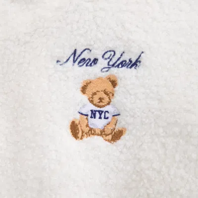 Abercrombie & Fitch Sherpa Bomber Jacket In White