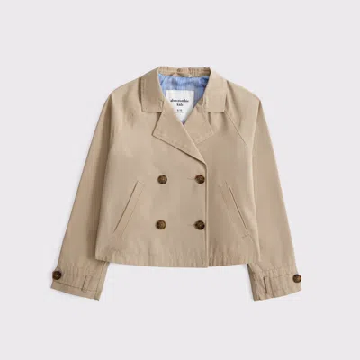 Abercrombie & Fitch Cropped Trench Coat In Neutral
